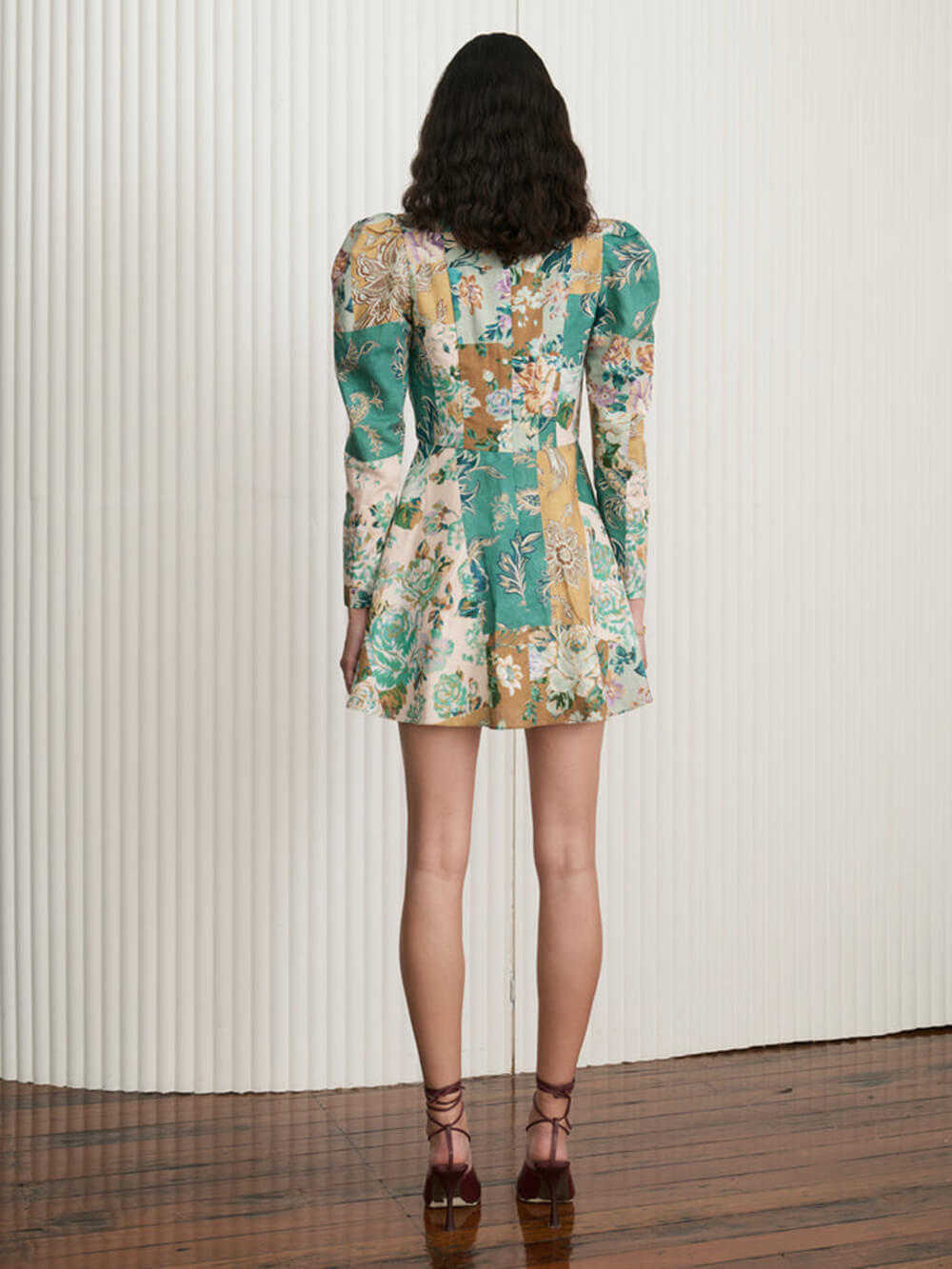 Handbemaltes bedrucktes Minikleid