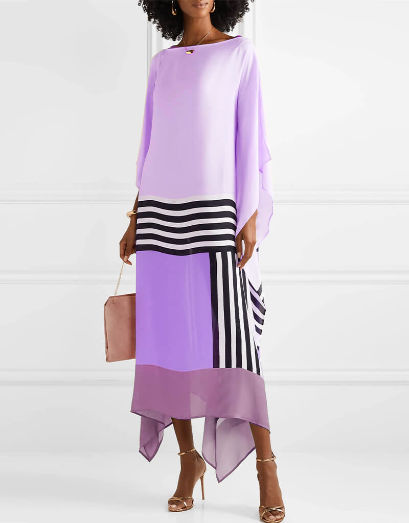 Pinker Kaftan mit Bonbonstreifen