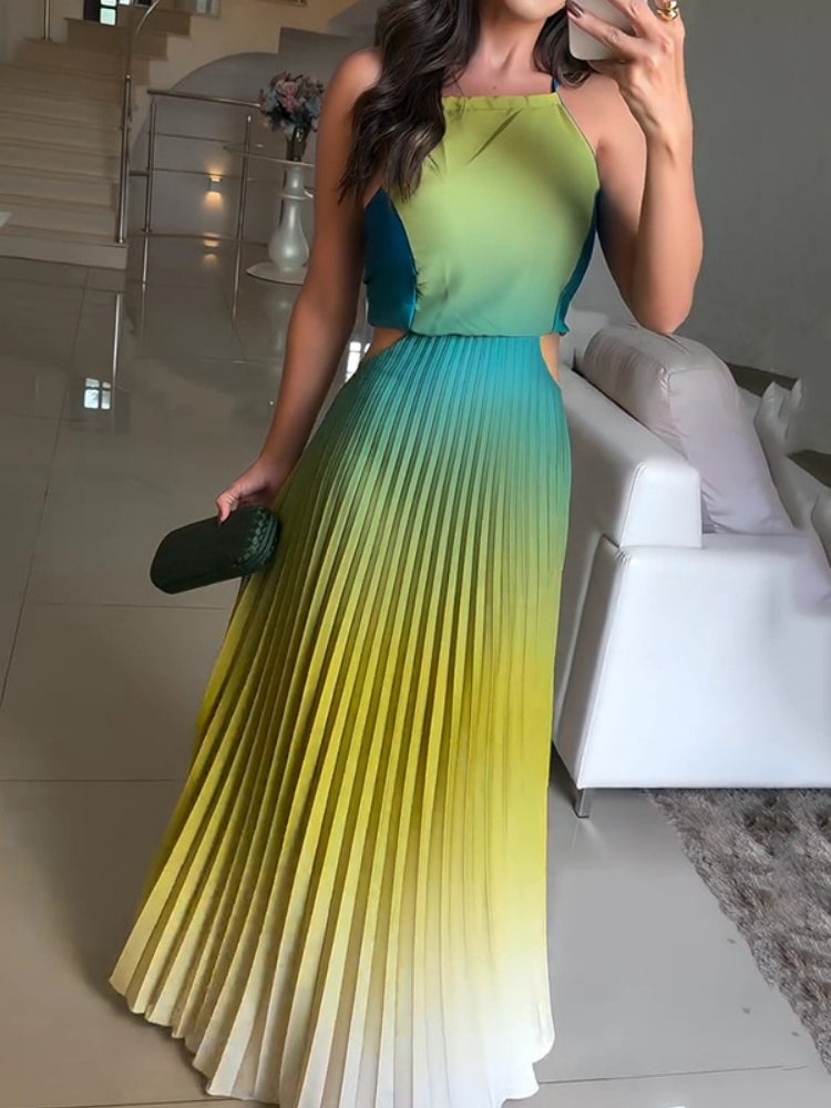 Kleid mit Farbverlauf und Neckholder