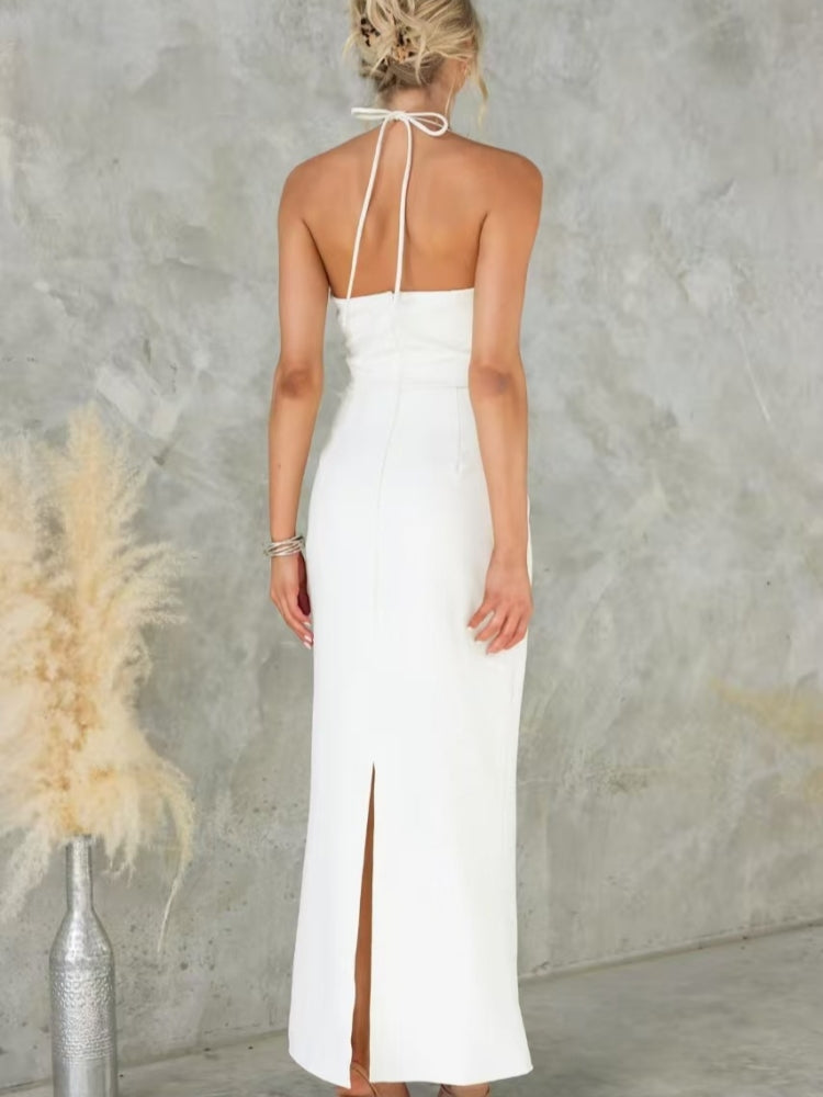 Neckholder-Kleid mit Rückenausschnitt