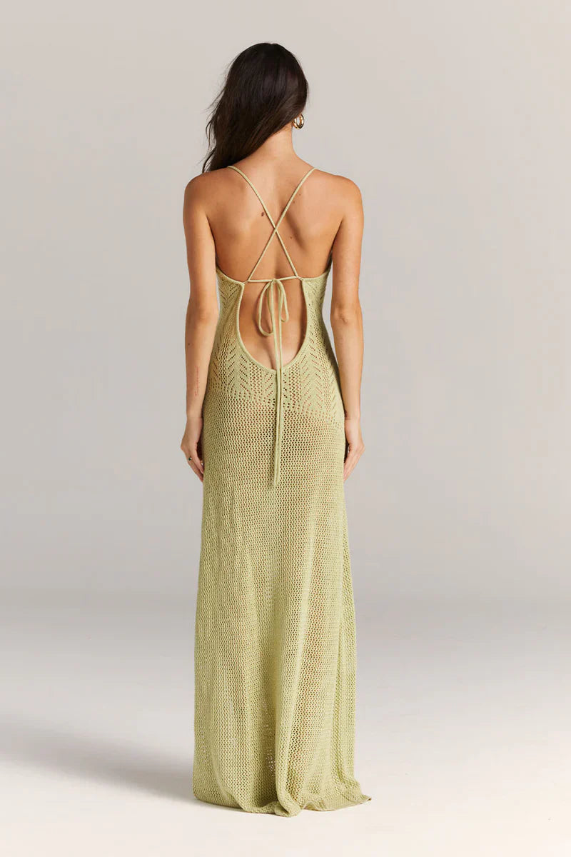 Cut-Out Strickkleid – Blumenmuster