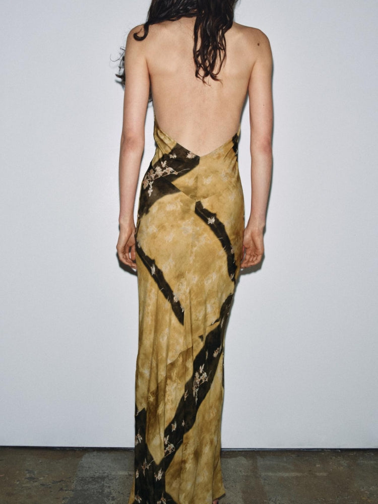 Bedrucktes Neckholder-Kleid