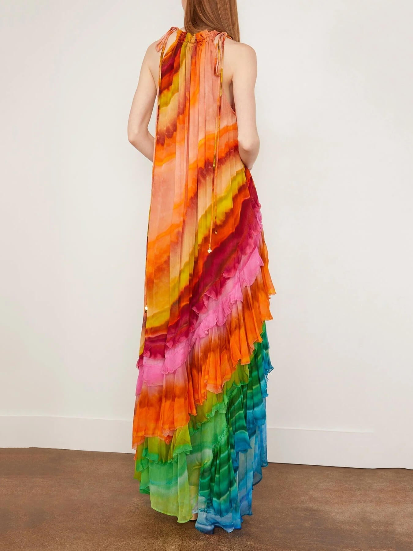 Iris Ruffle Abendkleid in Multi