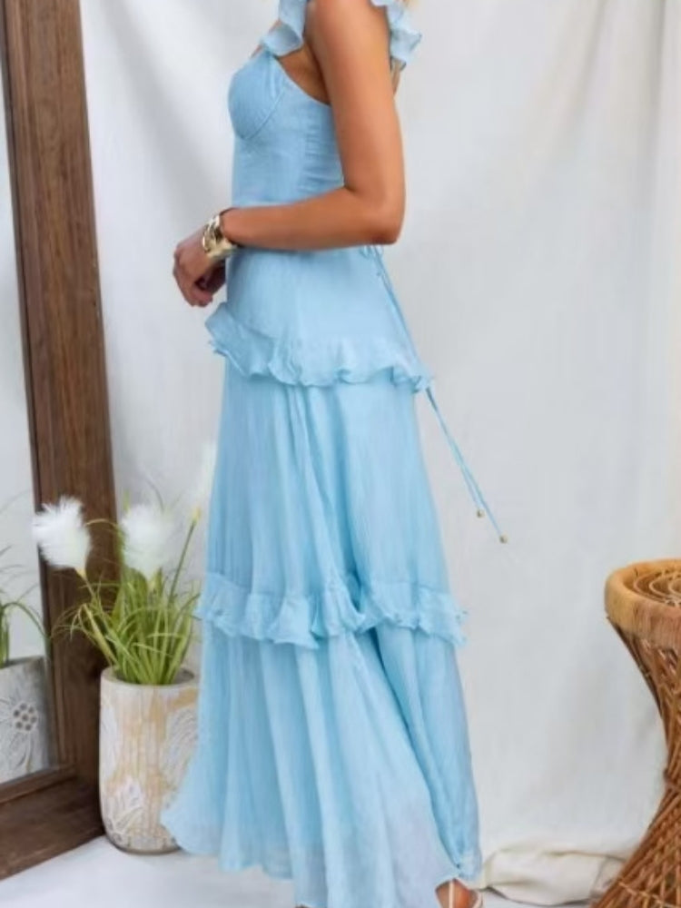 Elegantes Kleid mit Rüschenbesatz