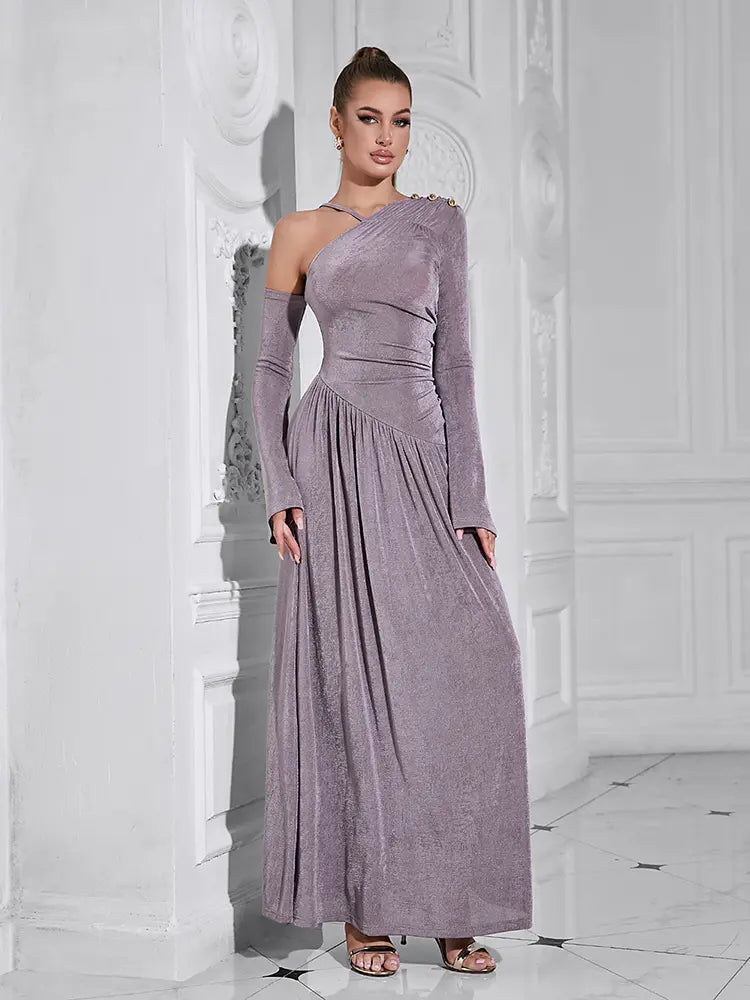 Asymmetrisches One-Shoulder A-Linien-Kleid
