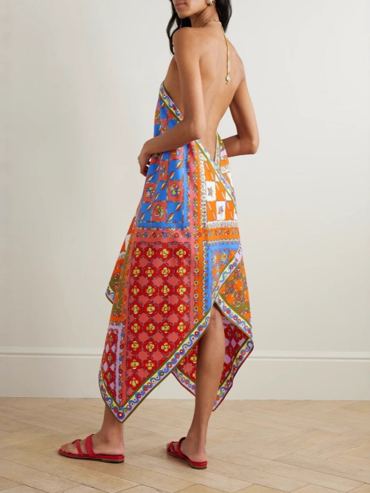 Asymmetrisches Neckholder-Kleid