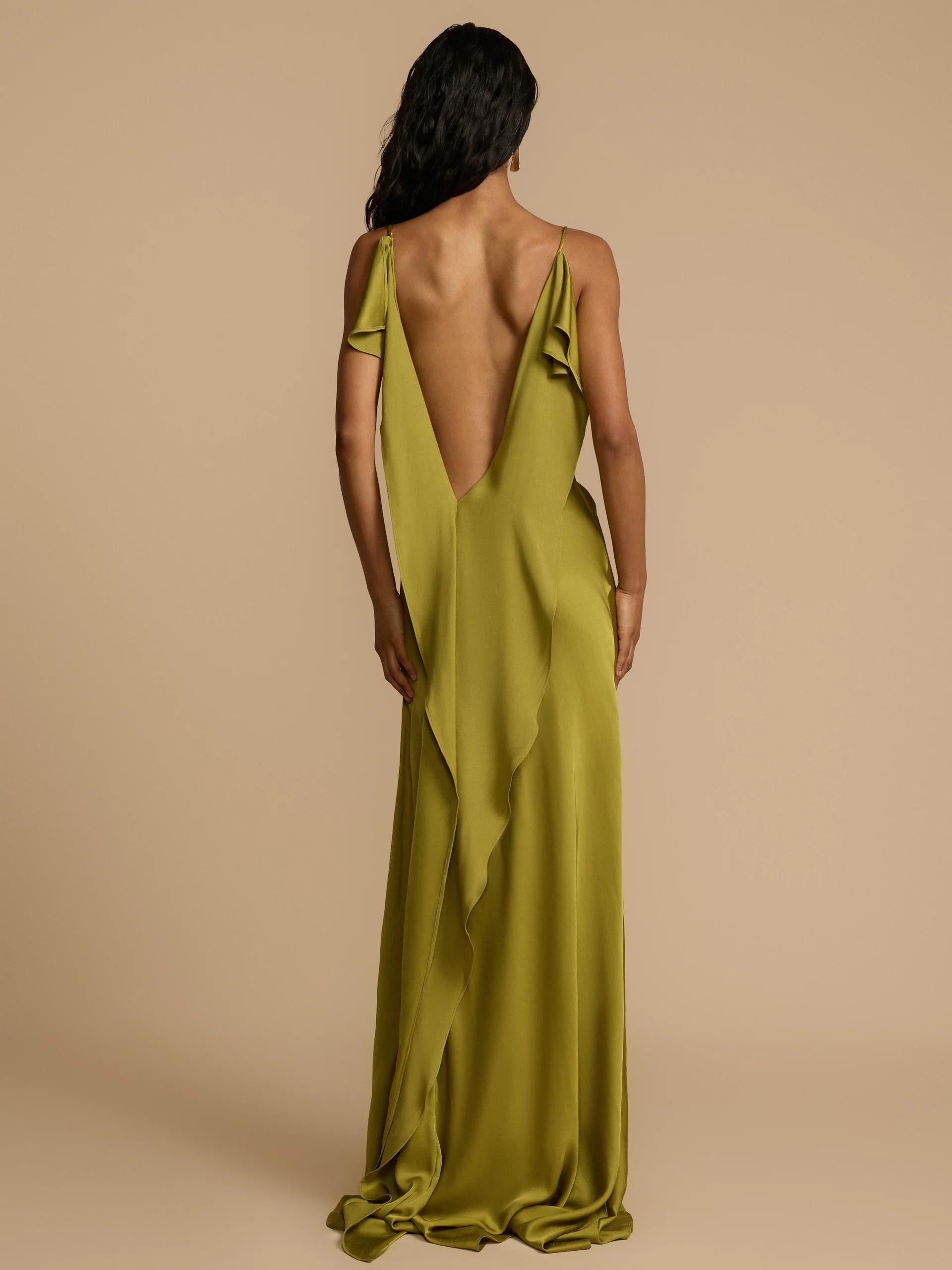 Sexy Elegantes Satin-Maxikleid mit hohem Seitenschlitz