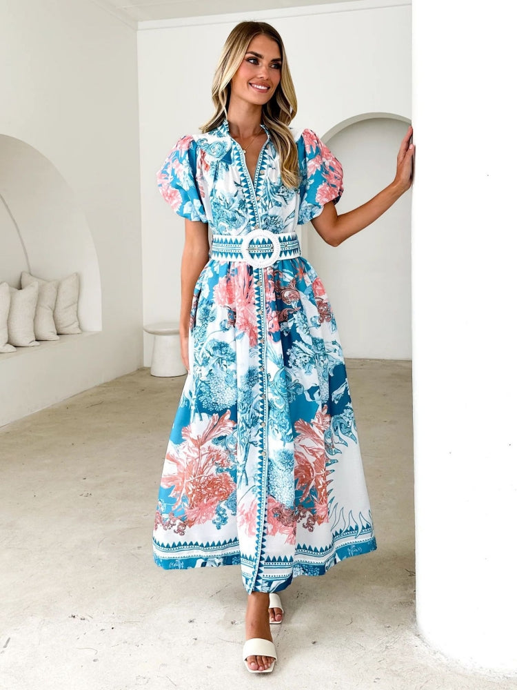 Kleid mit platziertem Krawattenmuster