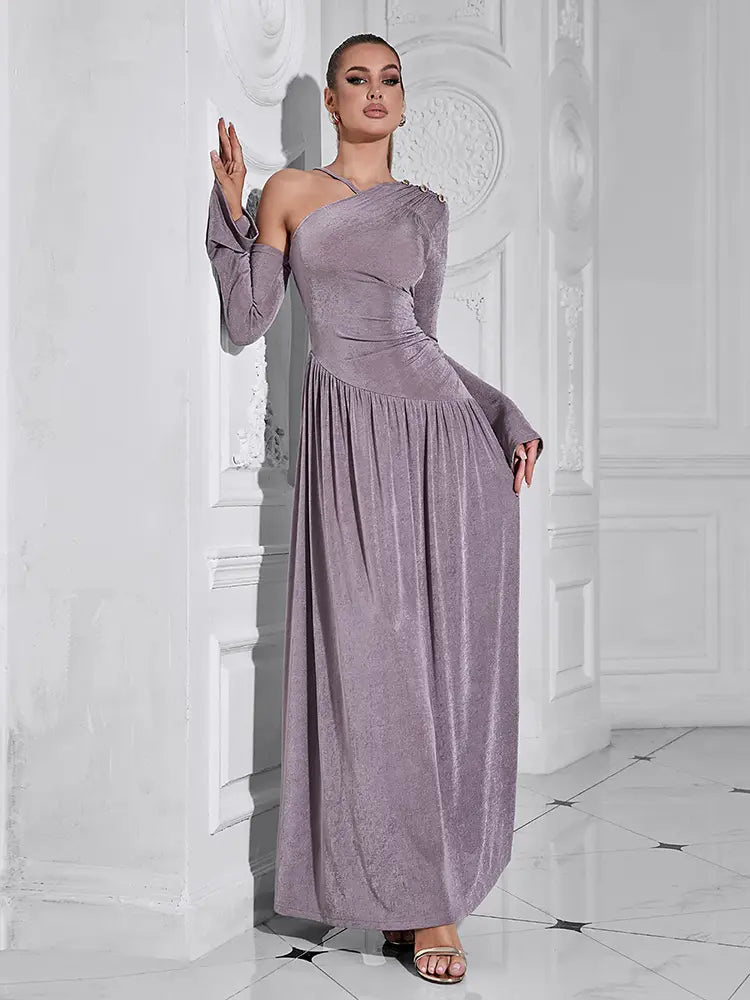 Asymmetrisches One-Shoulder A-Linien-Kleid