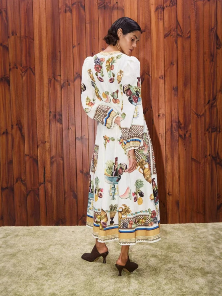 Ärmelloses A-Linien-Leinenkleid
