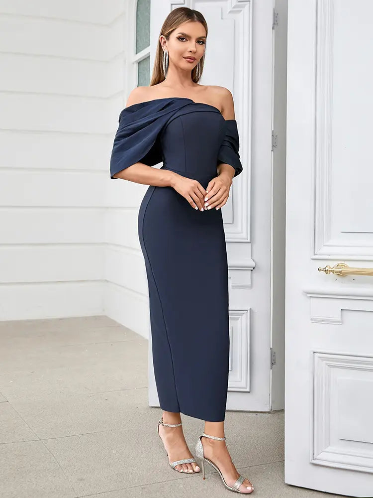 Sexy figurbetontes Abendkleid mit Falten