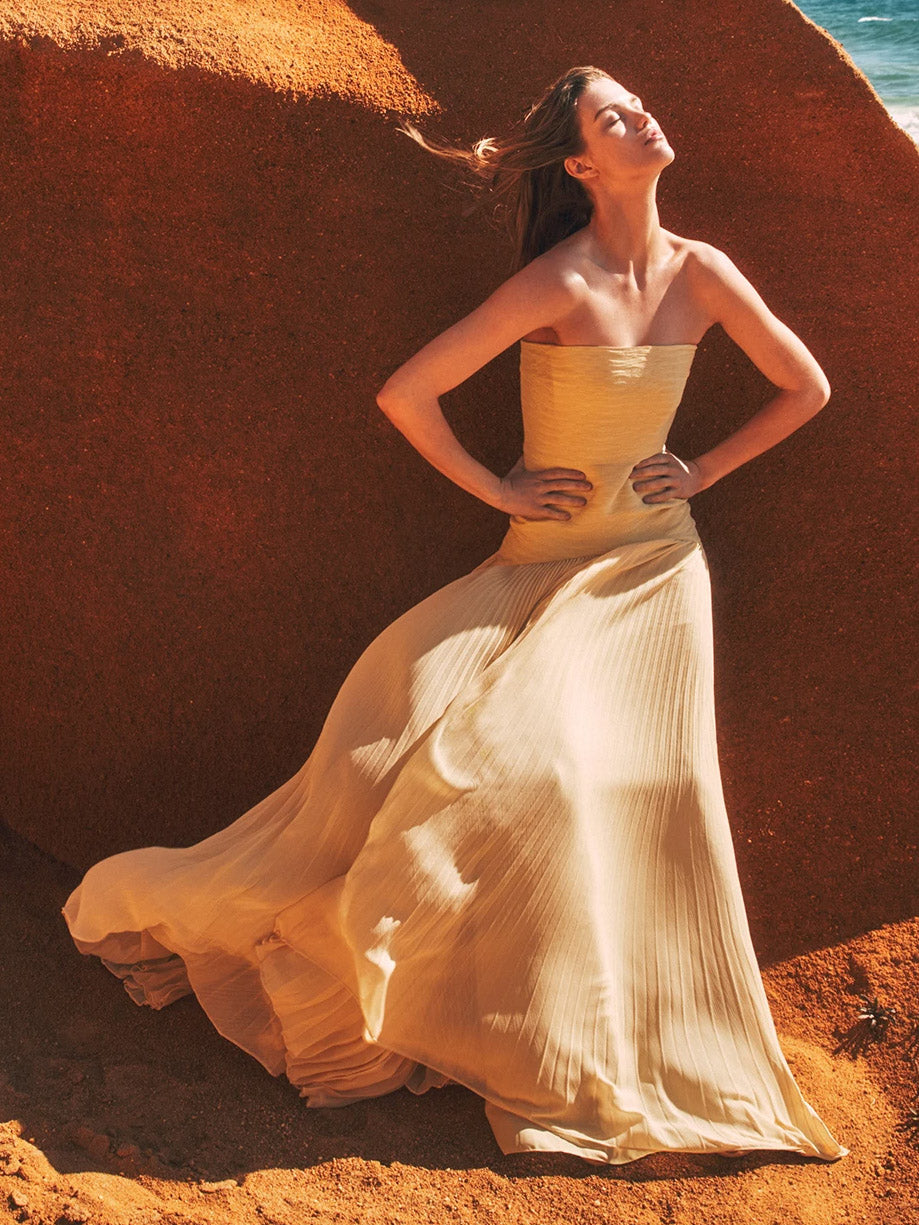 Sonnengelbes Maxikleid „Susan“