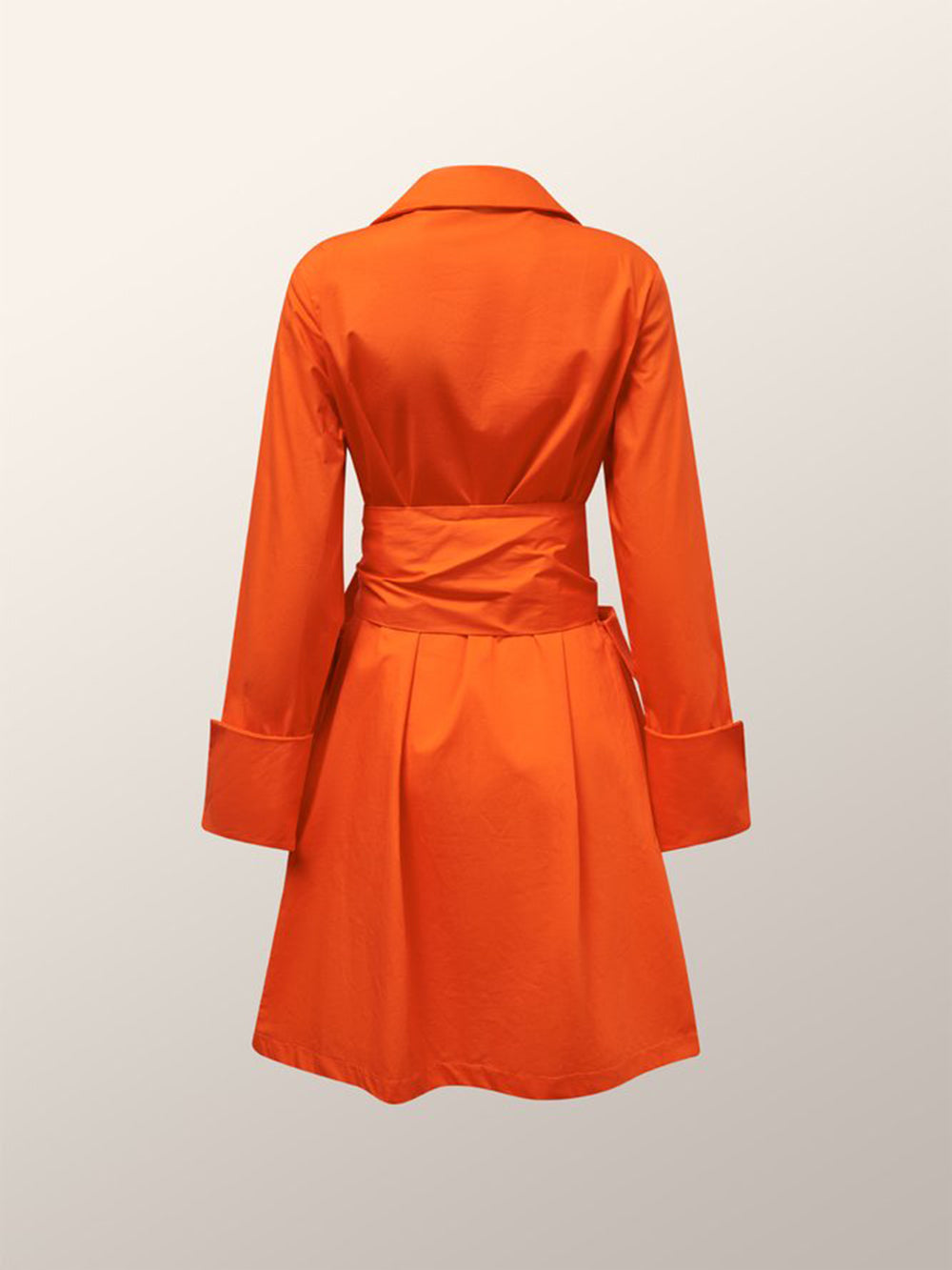Orange drapiertes Baumwoll-Wickelkleid