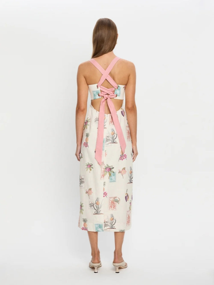Midi-Tanktop-Kleid mit Bindegürtel
