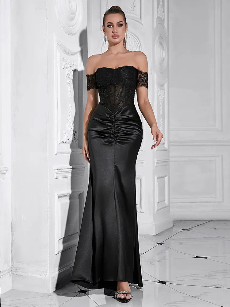 Elegantes schulterfreies Meerjungfrauenkleid