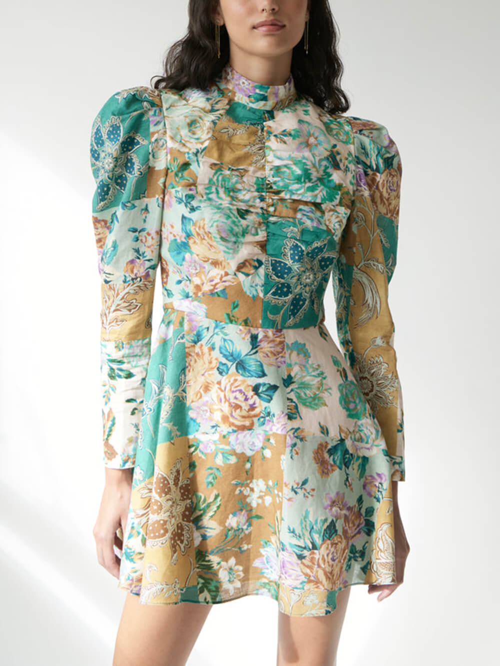Handbemaltes bedrucktes Minikleid