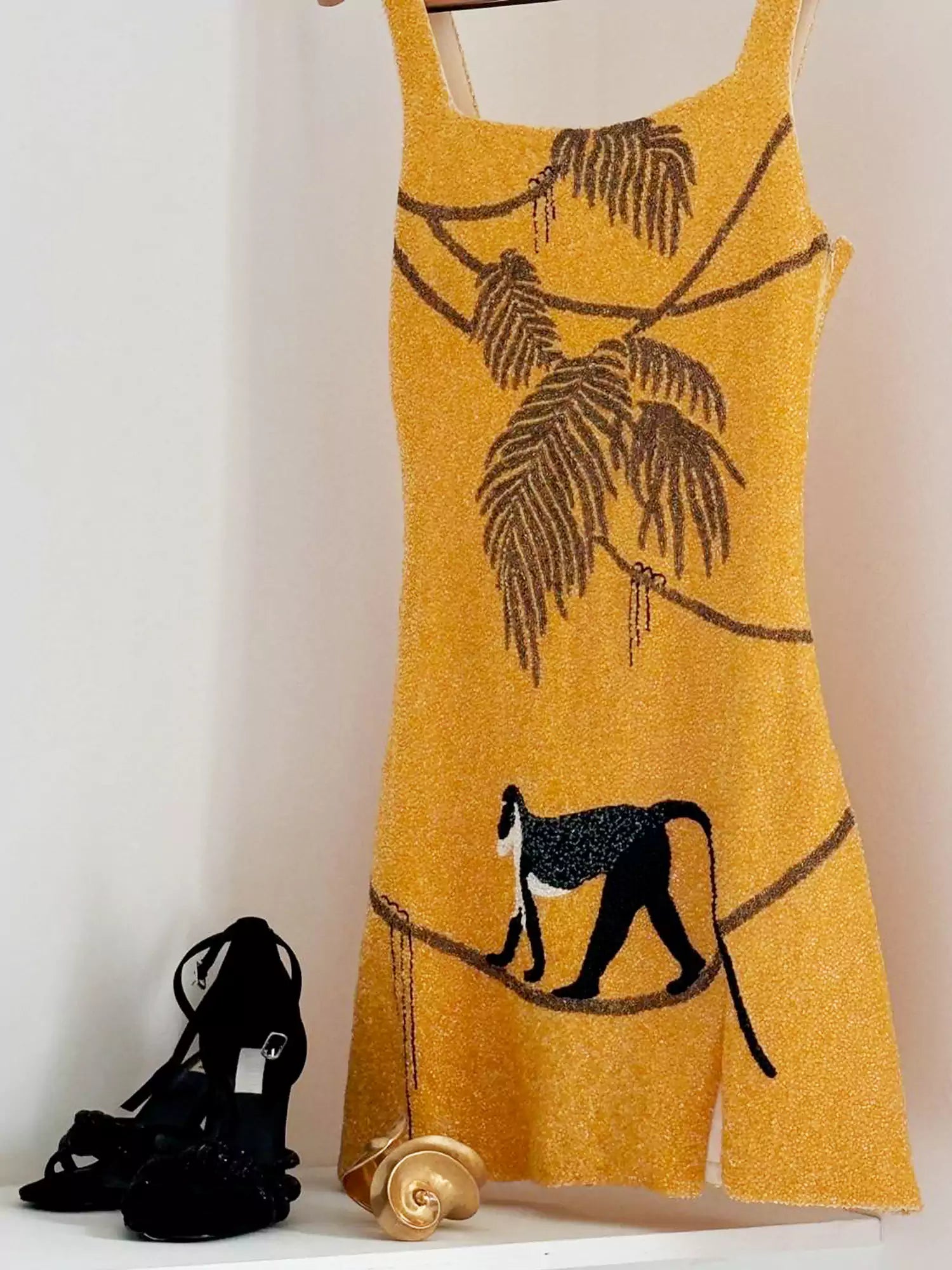 Glitzer-Minikleid - Natural Dream - Gelb