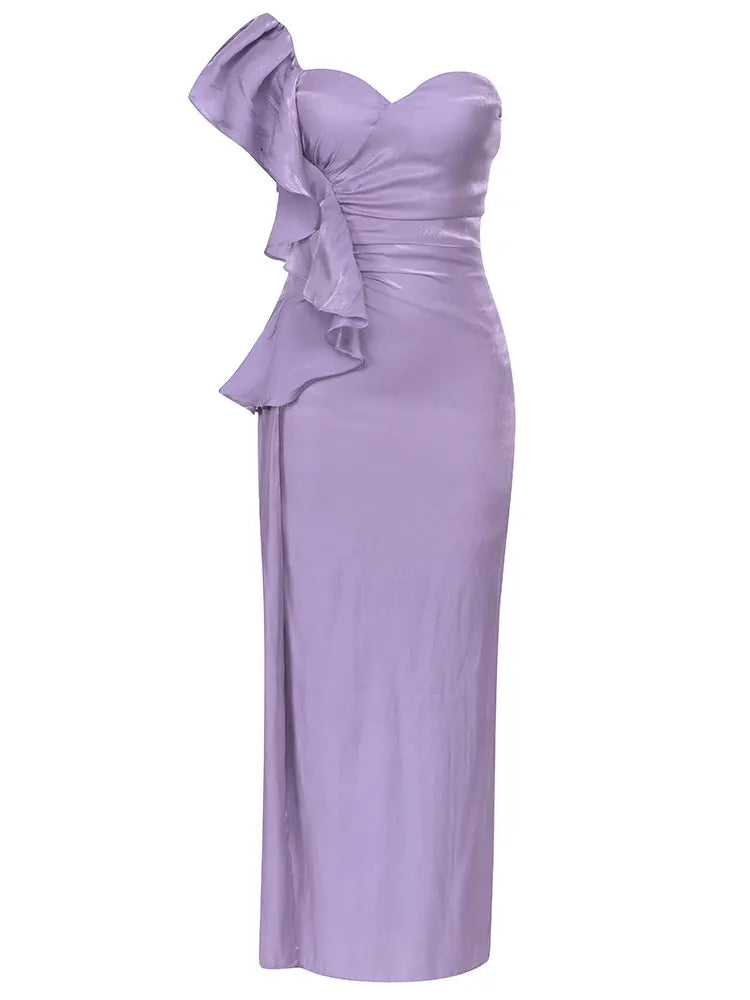 Sexy One-Shoulder-Rüschen-Bodycon-Kleid