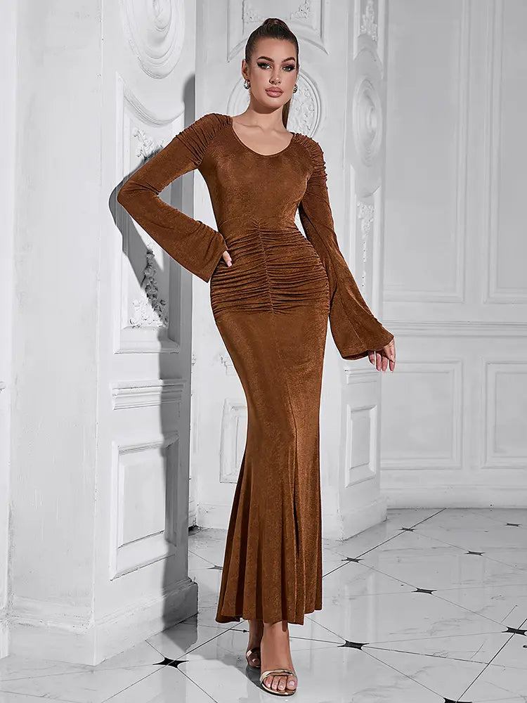 Sexy Meerjungfrauenkleid mit langen Ärmeln