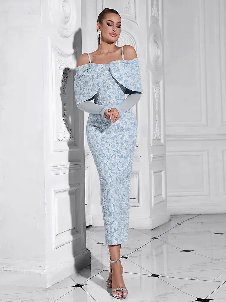 Elegantes einseitiges Blumenkleid aus Mesh