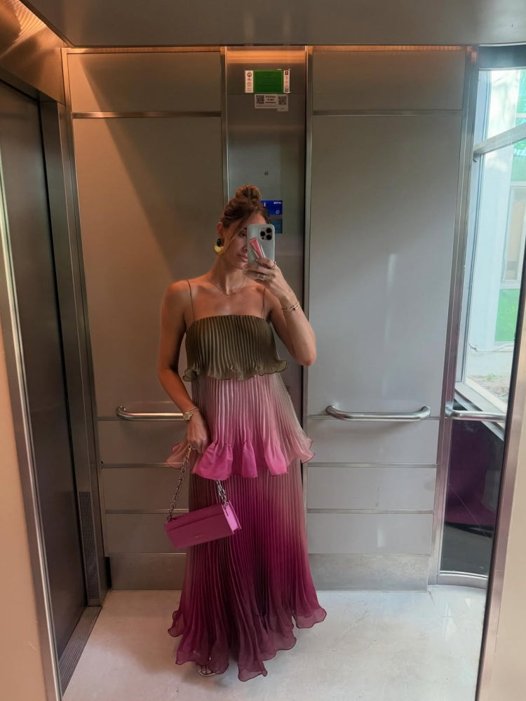 Ombre Tiered Ruffle Maxi Dress
