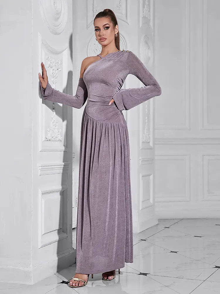 Asymmetrisches One-Shoulder A-Linien-Kleid