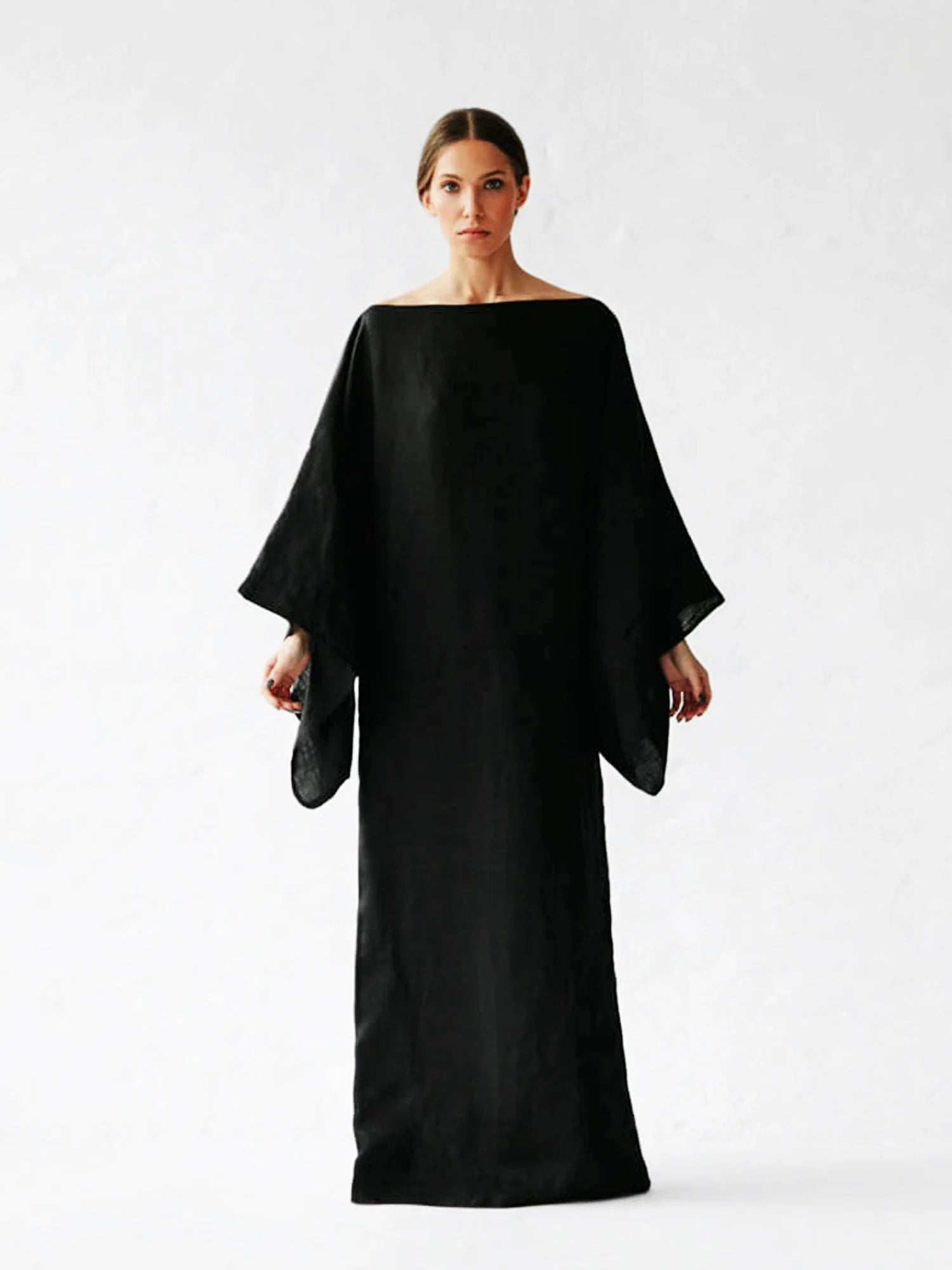 Kimono-Kleid „Crimson Linen Breeze“