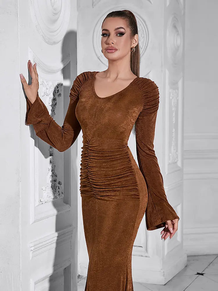 Sexy Meerjungfrauenkleid mit langen Ärmeln
