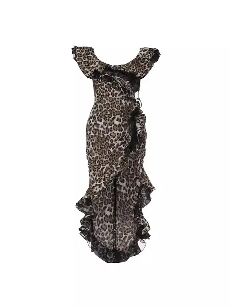 Vintage trägerloses Blumenkleid mit Rüschen