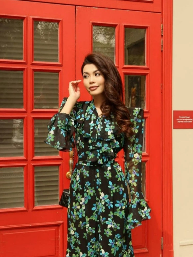 Maxikleid „French Print Cake“