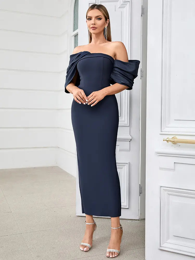 Sexy figurbetontes Abendkleid mit Falten