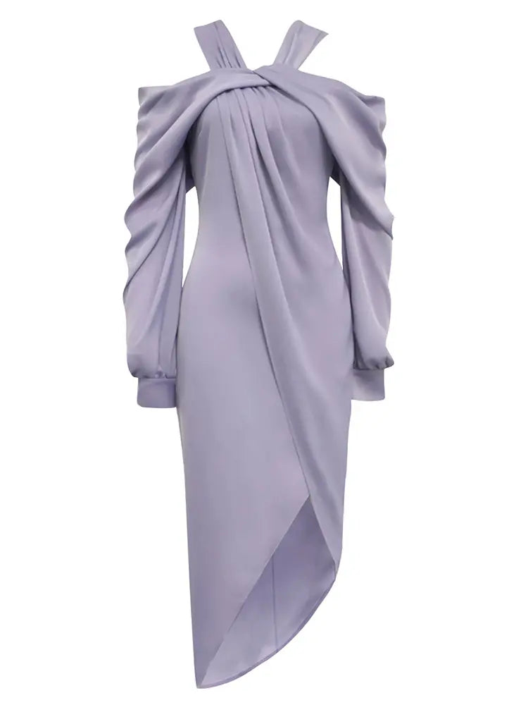 Sexy, asymmetrisches Neckholder-Abendkleid