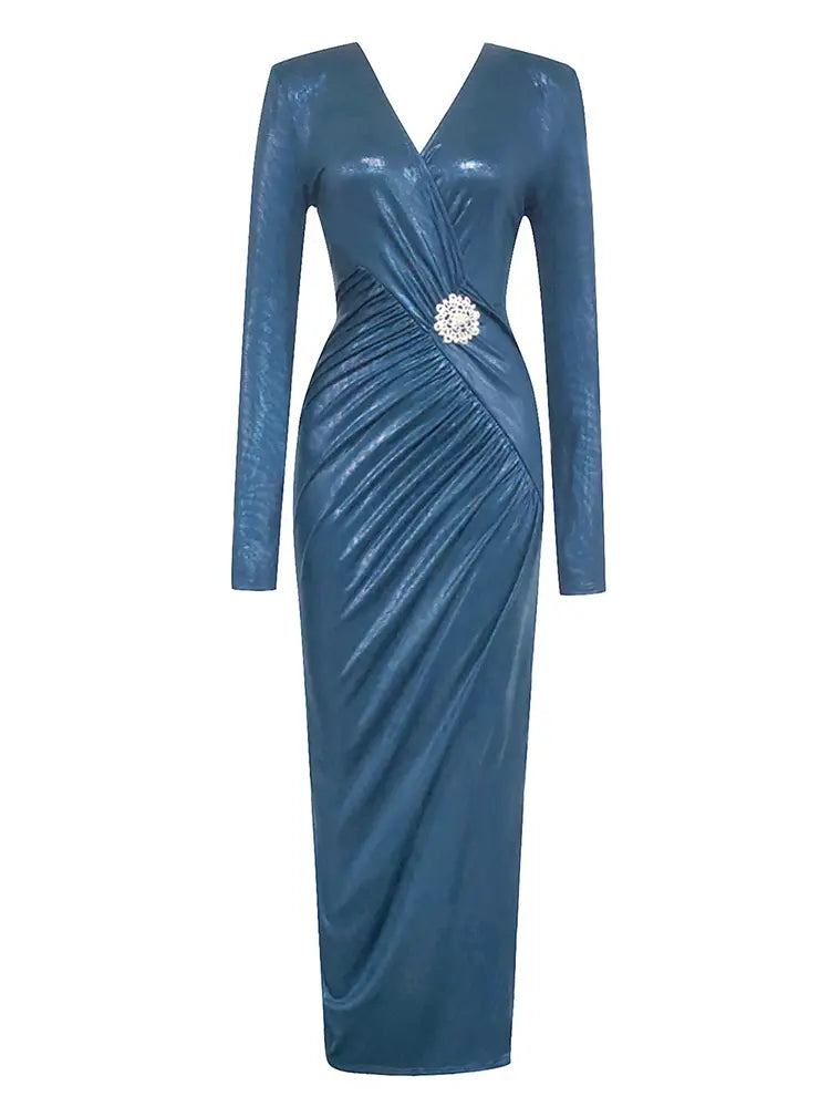 Vintage Plisseekleid mit Seitenschlitz