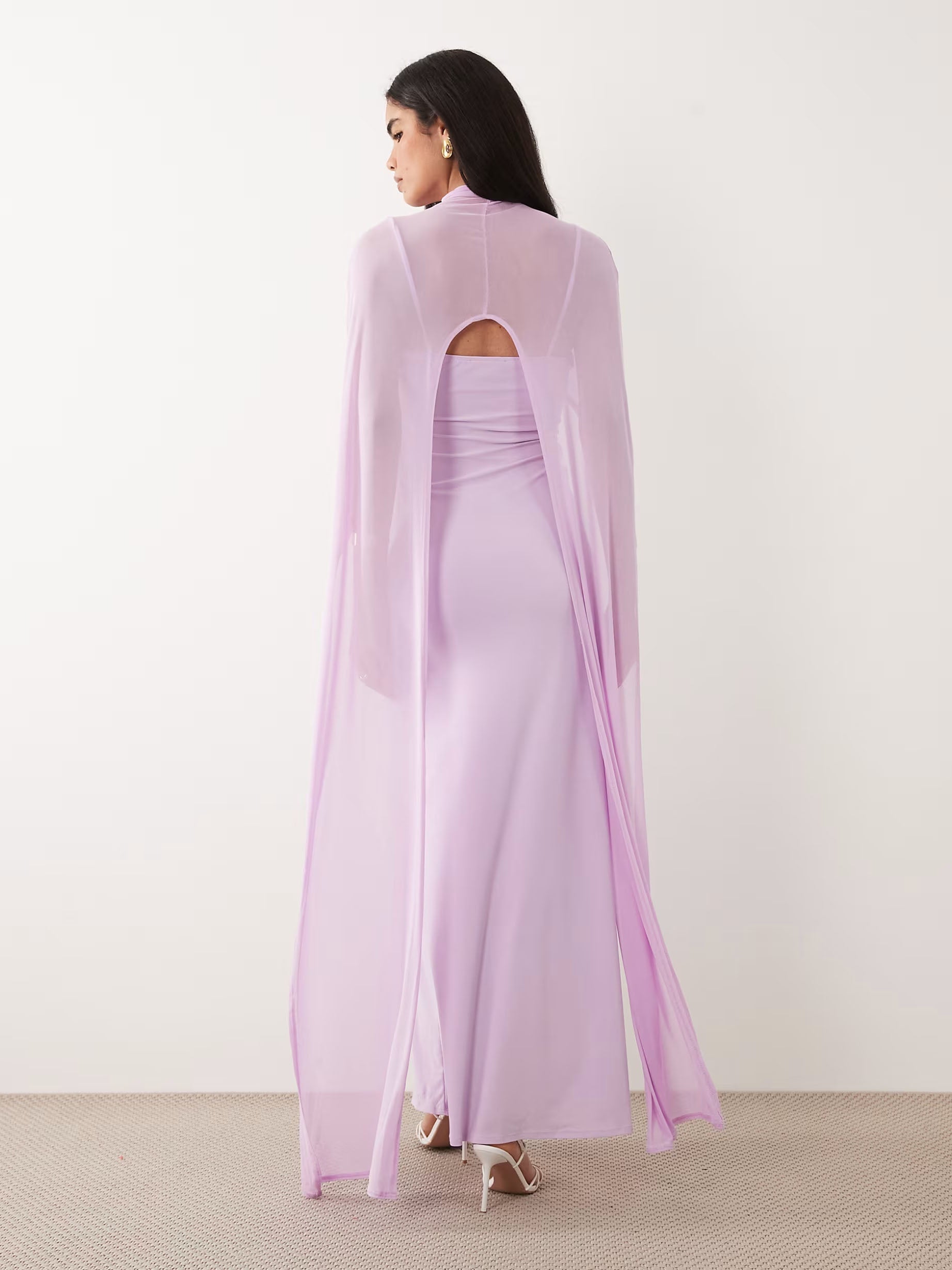 Exaggerated Cape Maxi Dress