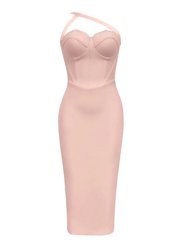 Minimalistisches One-Shoulder-Bodycon-Kleid