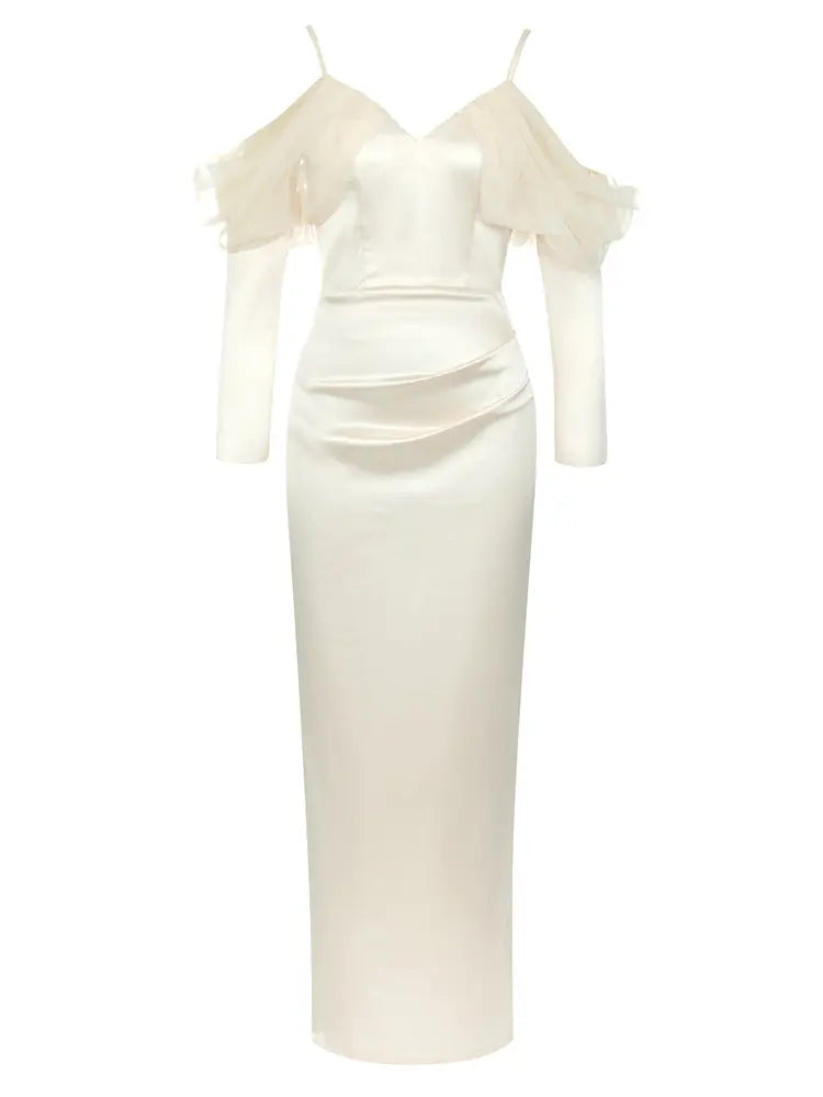 Vintage Spaghettiträger-Kleid mit Schlitz