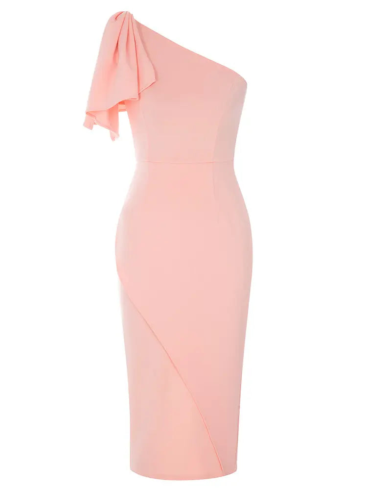 Asymmetrisches One-Shoulder-Kleid im Vintage-Stil