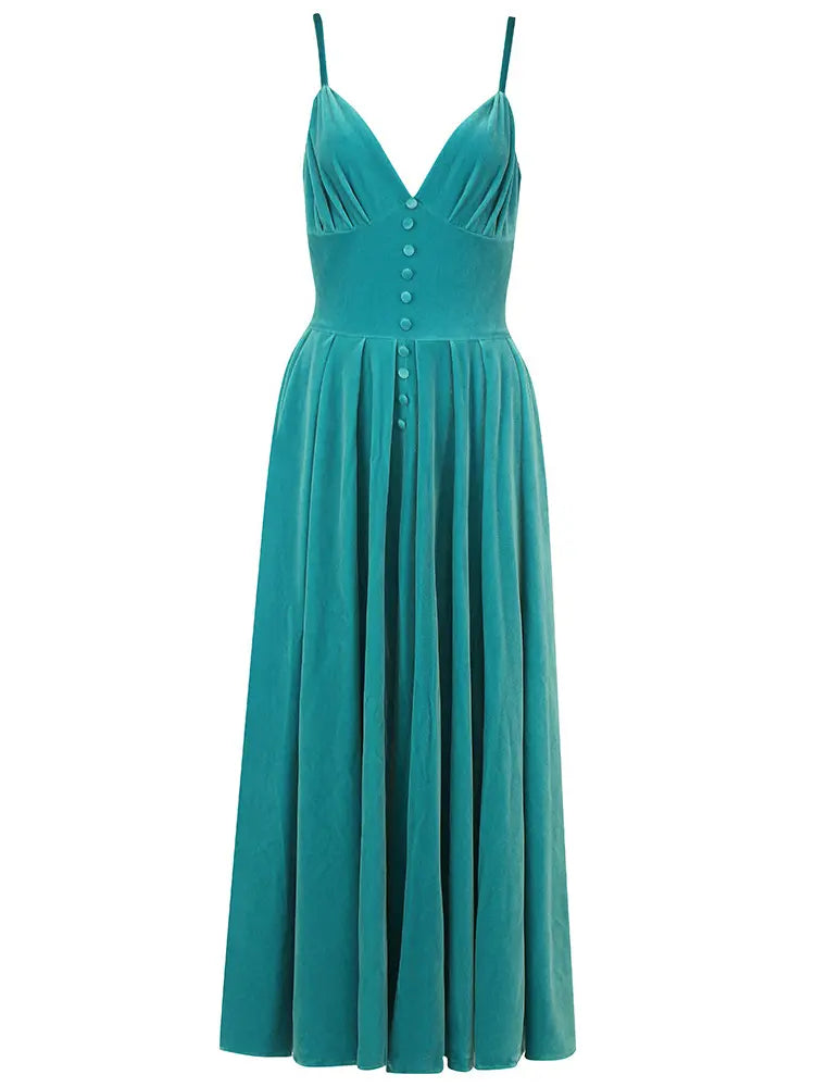 Vintage Samt-Rückenfreies Abendkleid