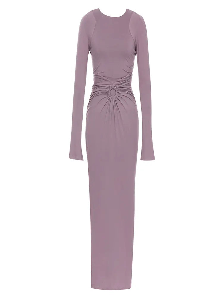 Sexy schickes Rüschenkleid mit Rundhalsausschnitt