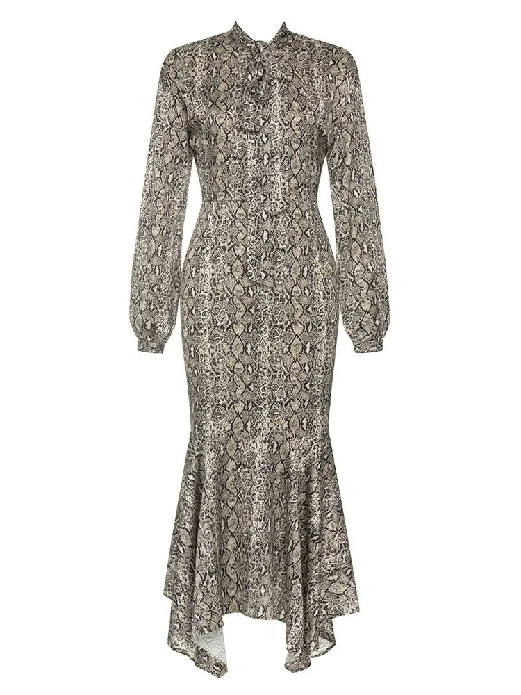 Retro Sexy Rundhals-Printkleid