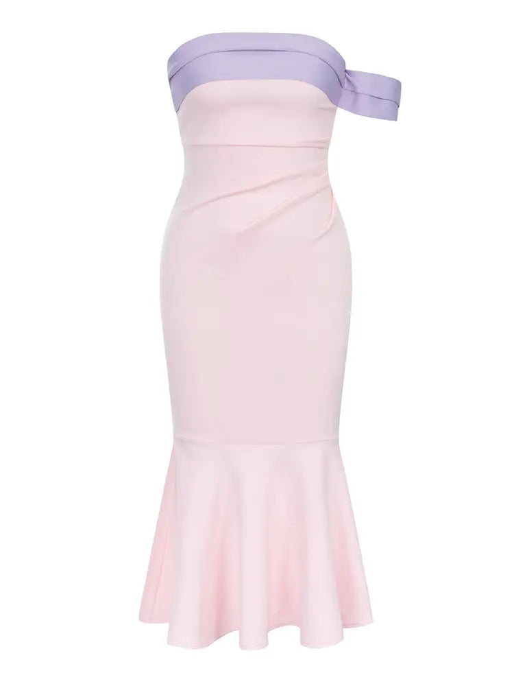 Colorblock Meerjungfrau Bandage Kleid