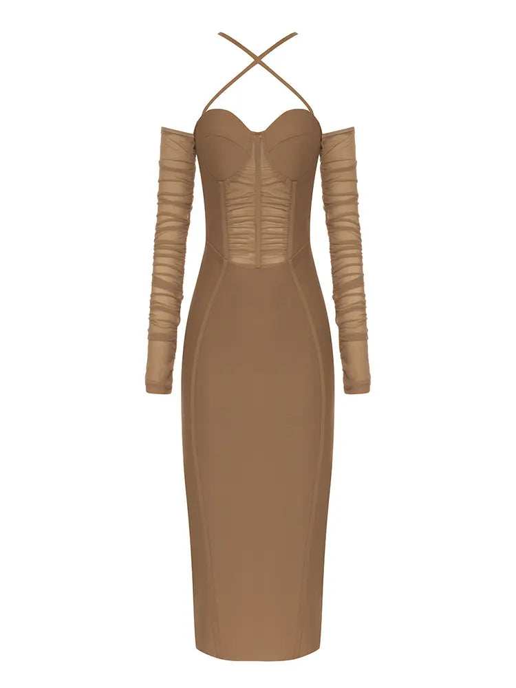 Sexy schulterfreies, rückenfreies Kleid