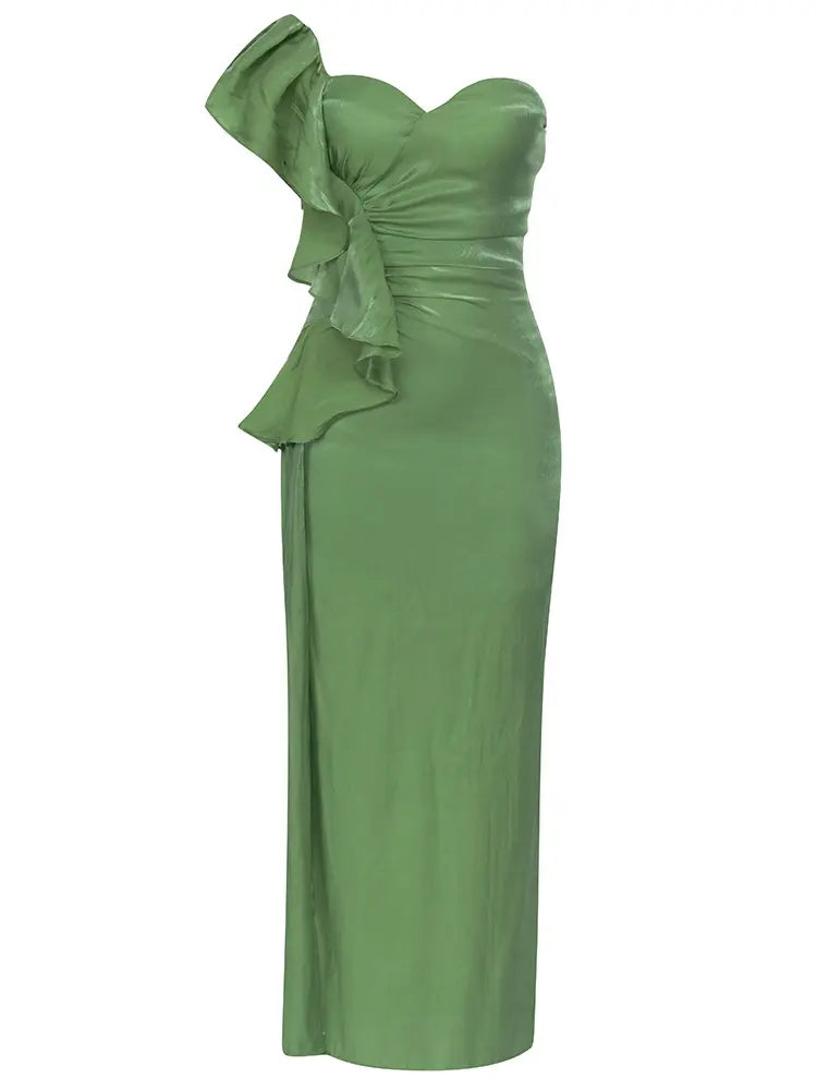 Sexy One-Shoulder-Rüschen-Bodycon-Kleid
