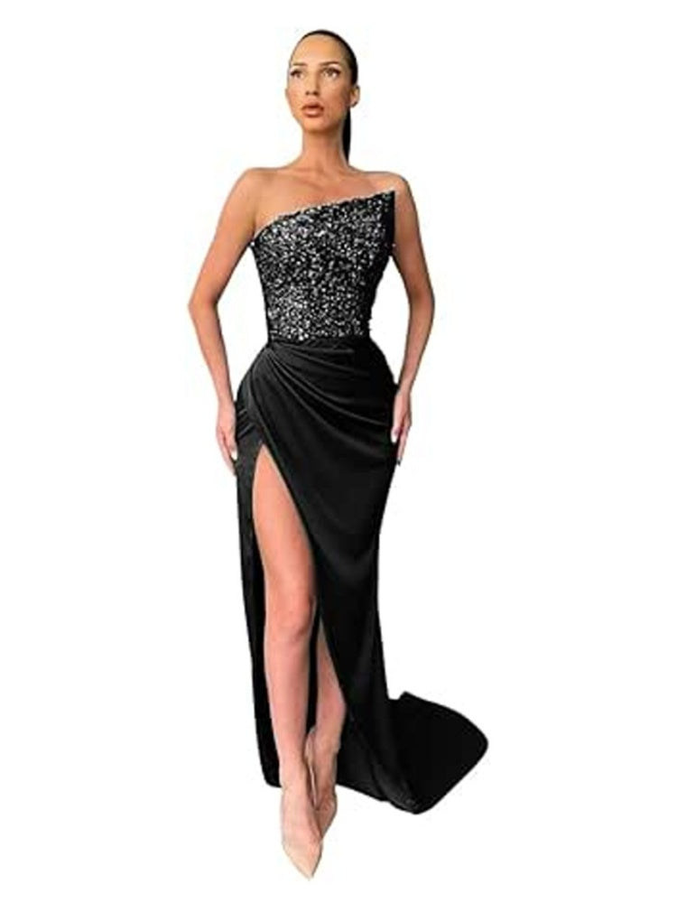 Himmlisches Glitzer-Abendmaxikleid