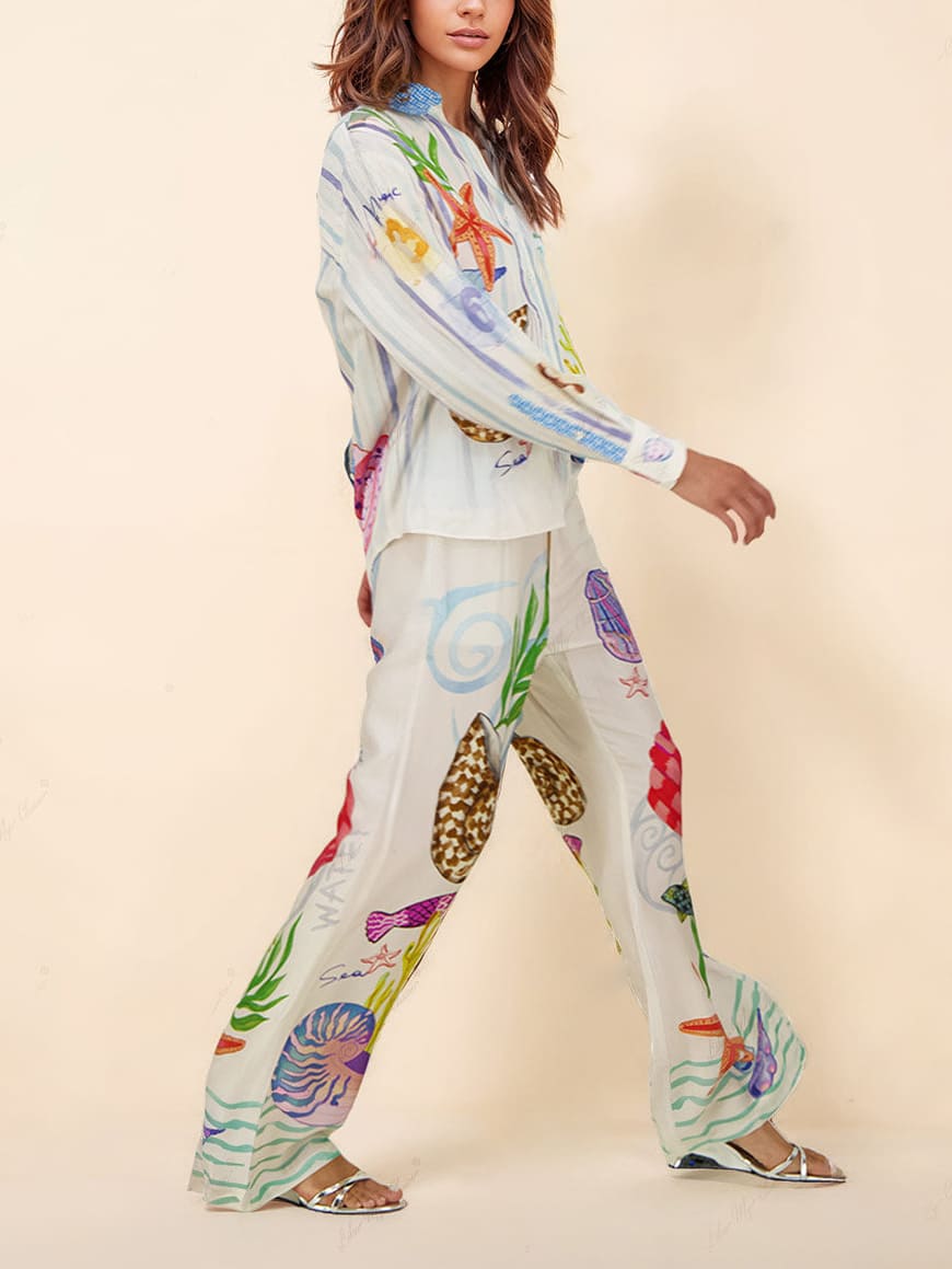 Hosen-Set mit Meeresmotiv