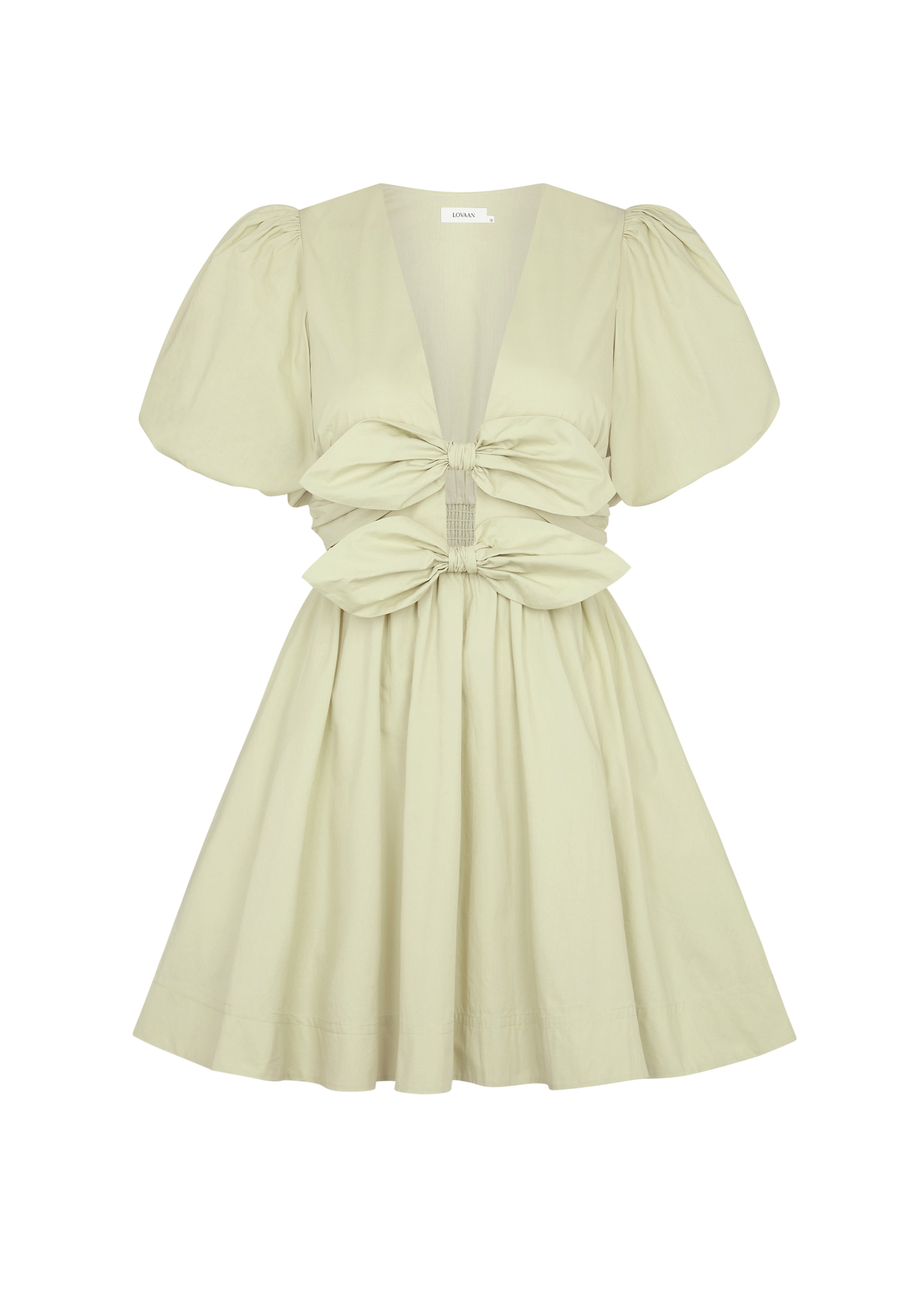 Mini-Kleid mit Schleifenausschnitt und Schnürung