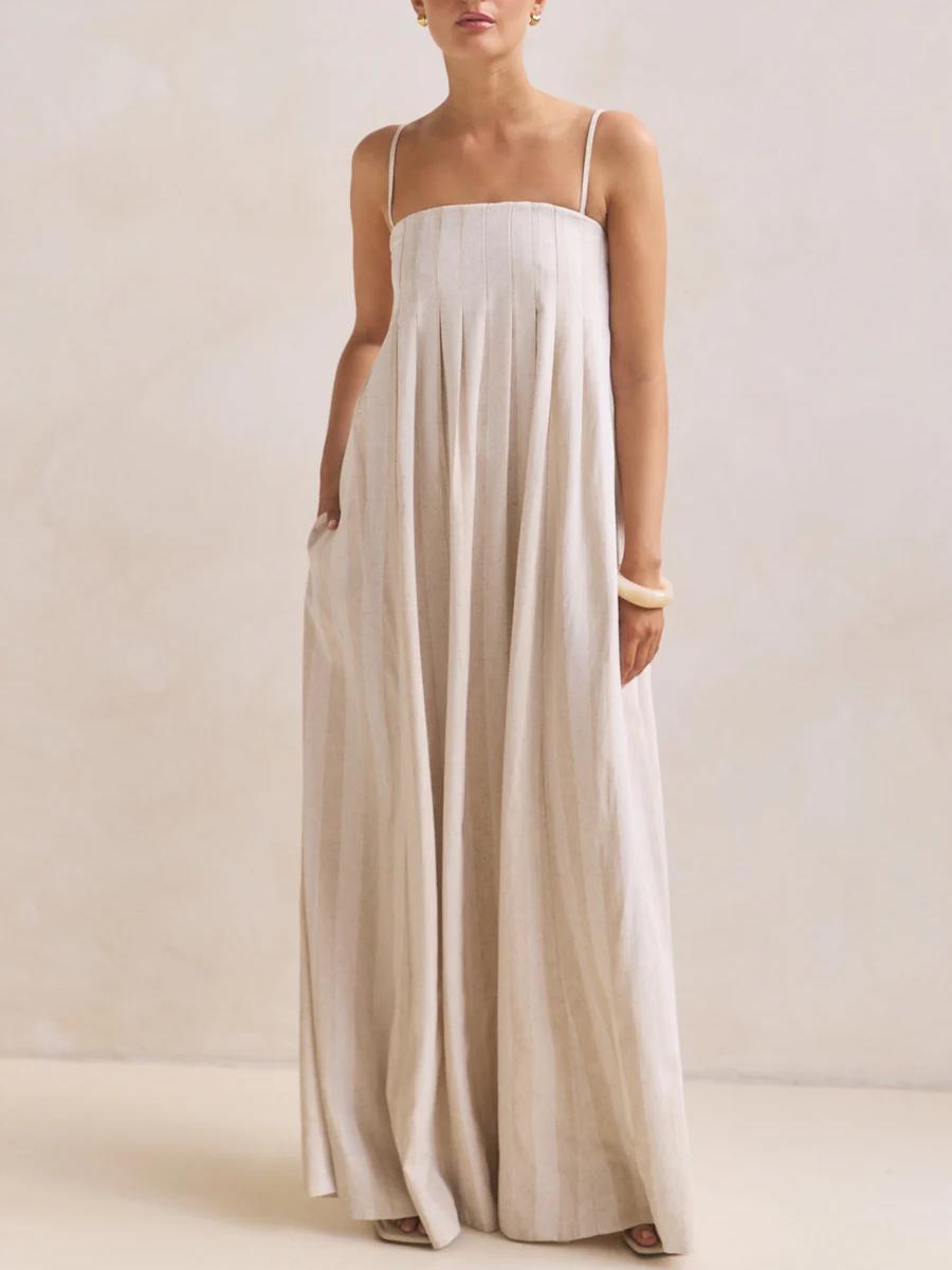 Plissiertes Slip-Maxikleid