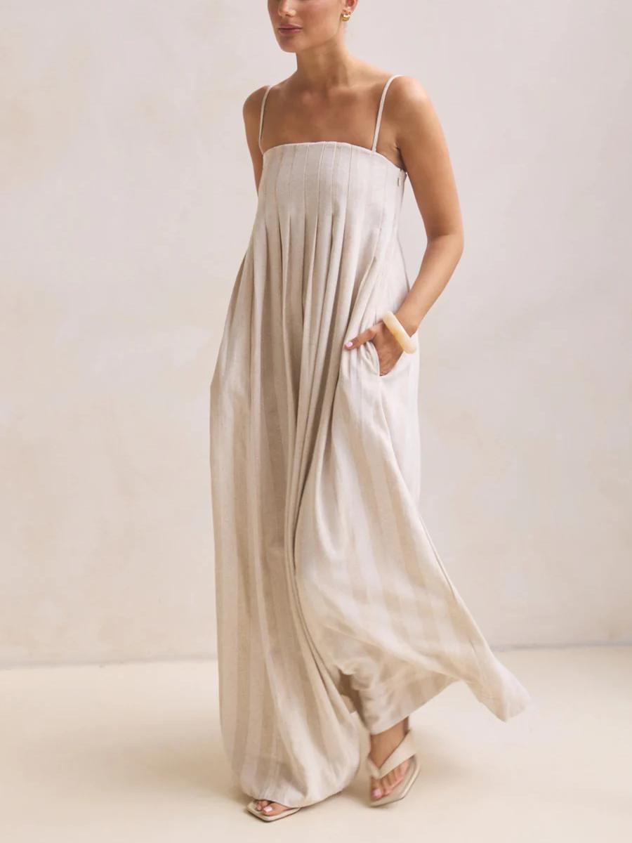Plissiertes Slip-Maxikleid