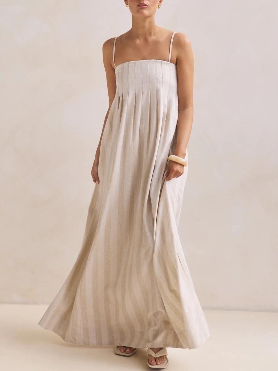 Plissiertes Slip-Maxikleid