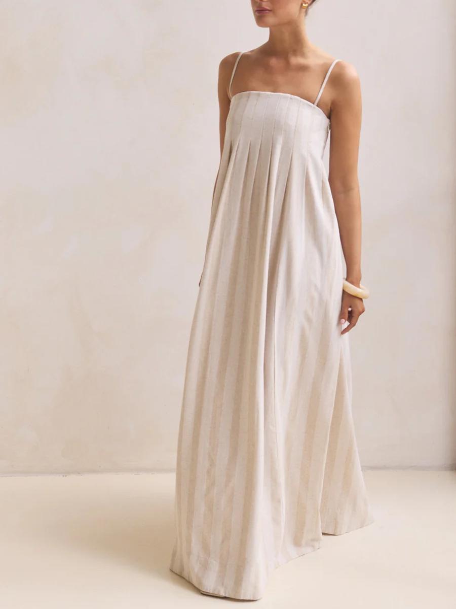 Plissiertes Slip-Maxikleid